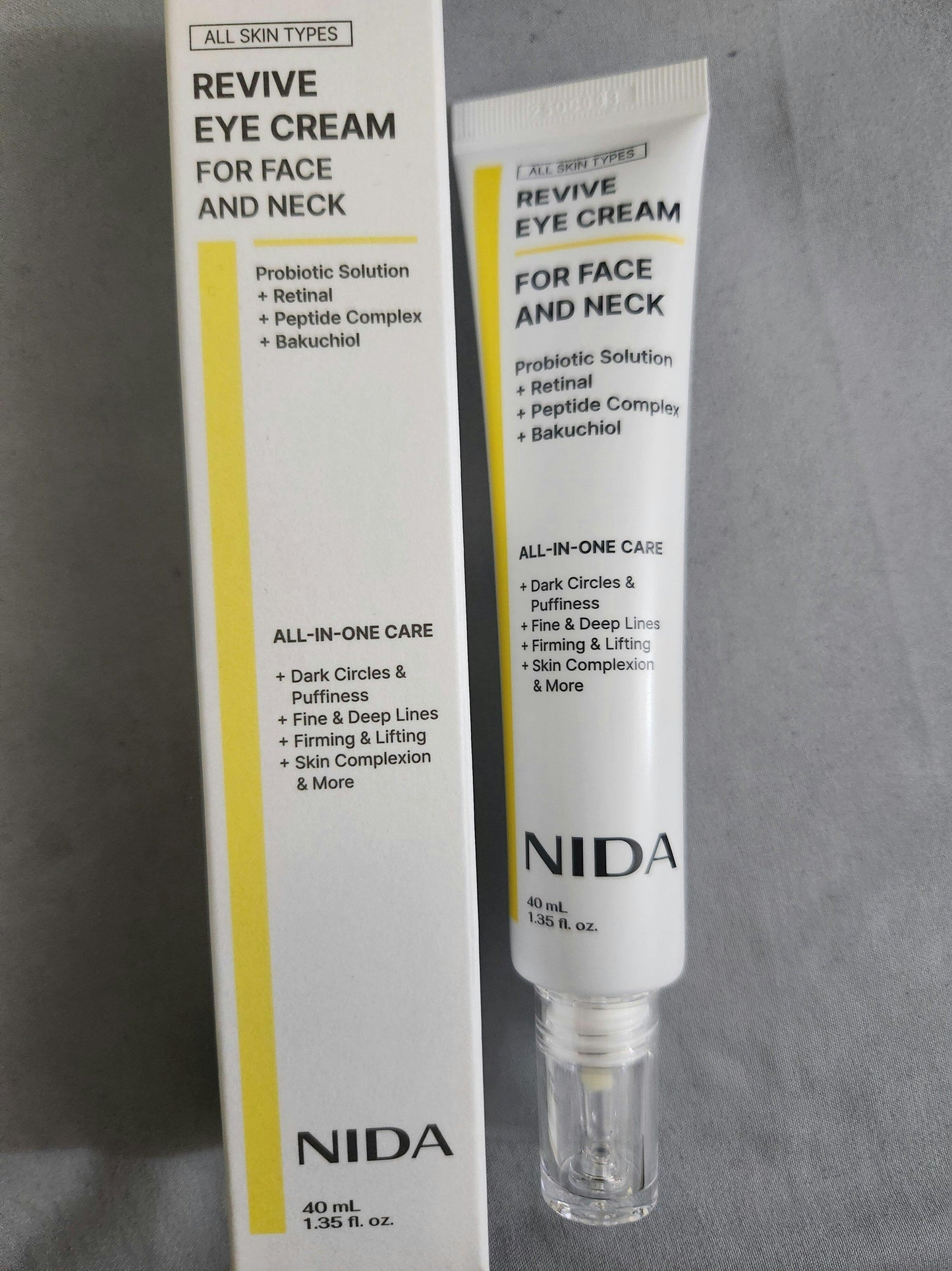 Crema para ojos NIDA Revive para rostro y cuello