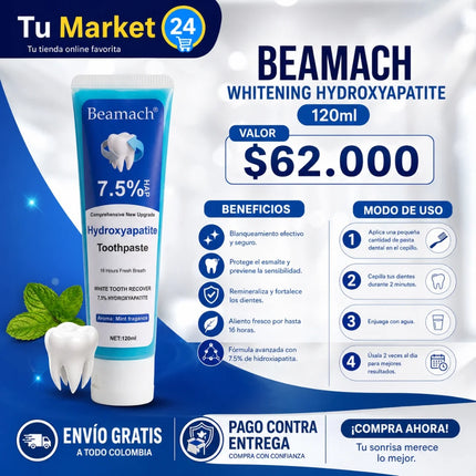 Pastas de dientes de hidroxiapatita para la protección del esmalte y fortalecimiento dental, menta suave, aliento fresco, uso diario para la salud bucal (Menta Suave)