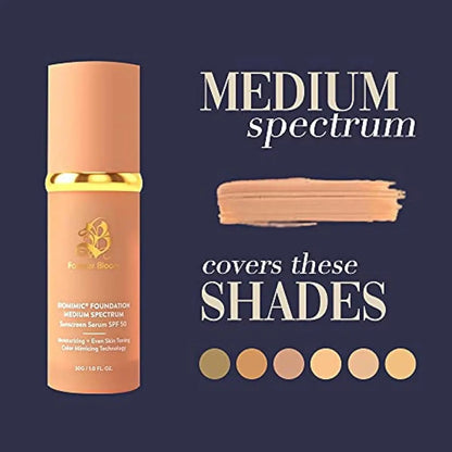 Base Bio Mimic Light Spectrum de Forever Bloom; hidratante, antienvejecimiento, correctora, tonifica la piel, protege del sol